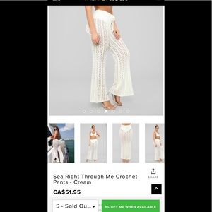 Crochet beach pants cream small fashionnova